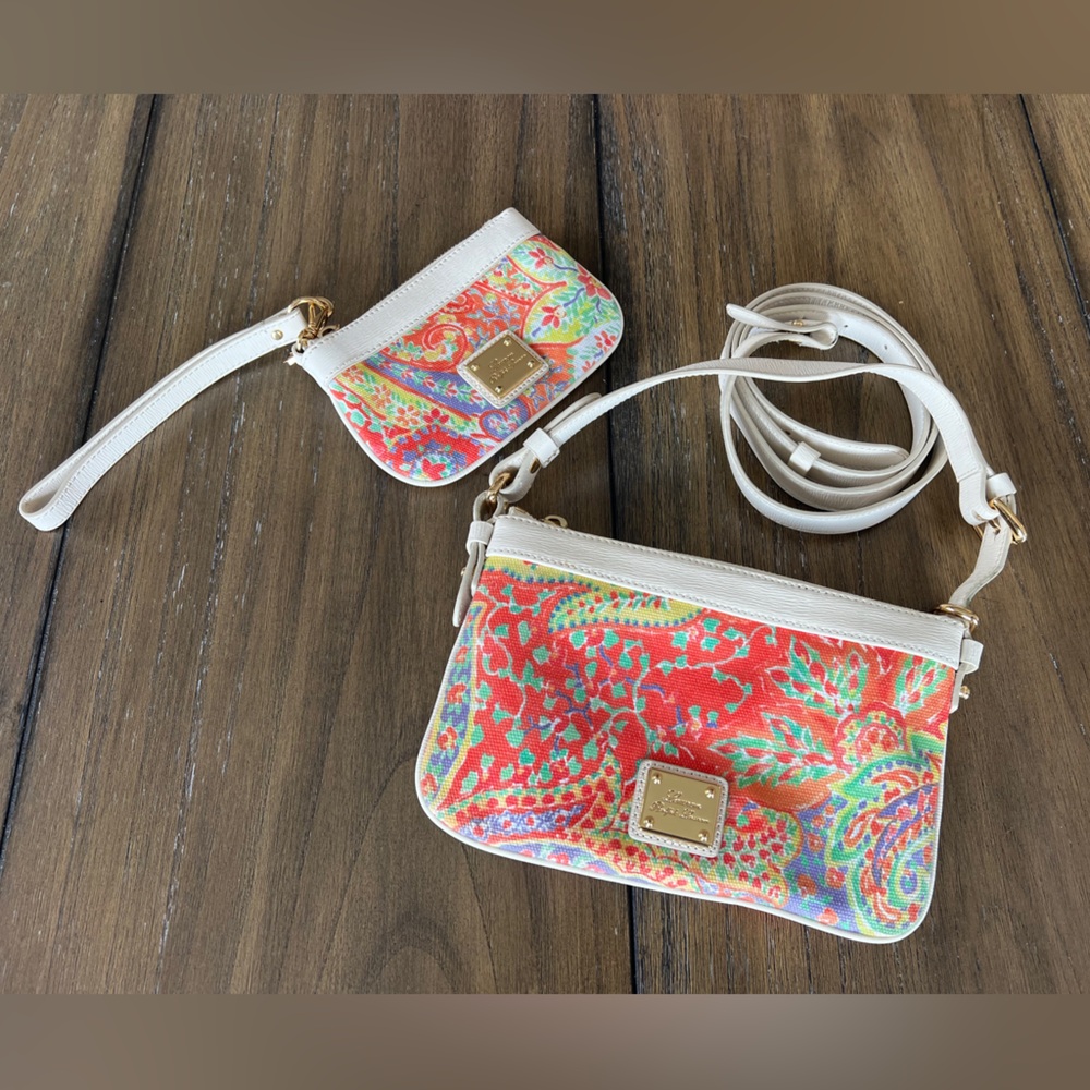 Ralph Lauren Cream Crossbody with Wristlet